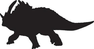 sinoceratops svart silhuett isolerat bakgrund vektor