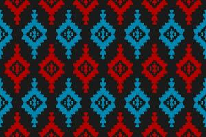 ethnisches ikat-nahtloses muster im stammes-. amerikanischer, mexikanischer Stil. Aztekischer geometrischer Ornamentdruck. vektor