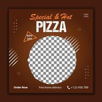 Pizza Social Media Banner Vorlage vektor