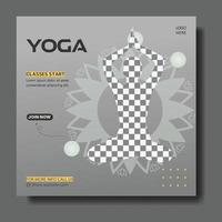 yoga sociala medier banner mall vektor