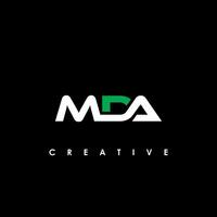 mda brev första logotyp design mall vektor illustration