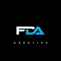 fda brev första logotyp design mall vektor illustration