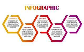 5 steg infographic element med färgrik för presentationer, posters och banderoller. vektor