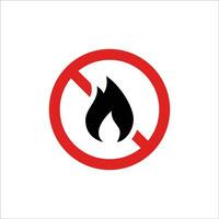 Nein Feuer Vektor unterzeichnen. Flamme nicht erlaubt. brennbar Symbol. Nein Flamme Zeichen Symbol
