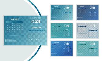 Schreibtisch Kalender Design 2024, vektor