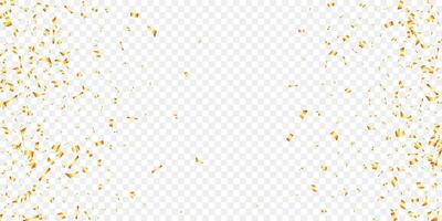 Gold Konfetti dekorativ Banner zum Eröffnung, Urlaub, Geburtstag und Feier Lametta vektor