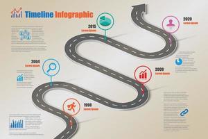 Business Roadmap Timeline Infografik Vorlage mit Zeiger point vektor