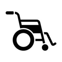 Rollstuhl Vektor Glyphe Symbol zum persönlich und kommerziell verwenden.