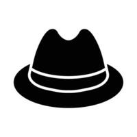 Fedora Hut Vektor Glyphe Symbol zum persönlich und kommerziell verwenden.