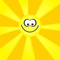 gelber Sommer-Sonnendurchbruch-Cartoon vektor