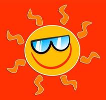 lächelnde Sommersonne Cartoon vektor