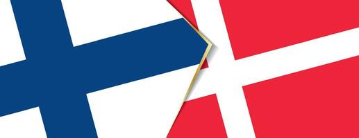 Finnland und Dänemark Flaggen, zwei Vektor Flaggen.