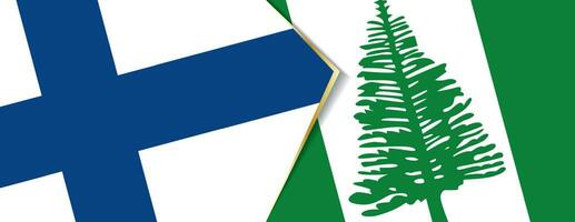 finland och norfolk ö flaggor, två vektor flaggor.