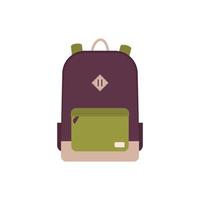 Rucksack-Symbol. Vorderansicht. touristischer Artikel für Urlaub, Reisen vektor