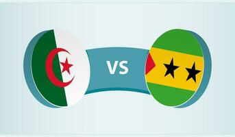 Algerien gegen sao mir und Prinzip, Mannschaft Sport Wettbewerb Konzept. vektor