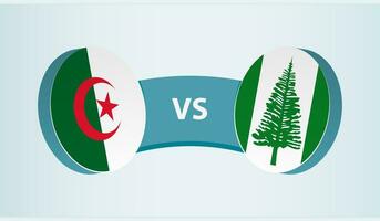 Algerien gegen Norfolk Insel, Mannschaft Sport Wettbewerb Konzept. vektor