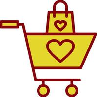 Einkaufen Korb mit Herz Vektor Symbol Design