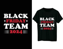 svart fredag team 2024 tshirt design vektor