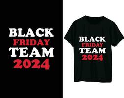 svart fredag team 2024 tshirt design vektor