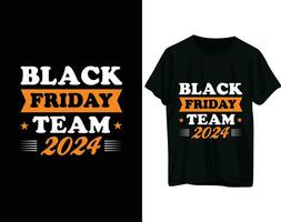 svart fredag team 2024 tshirt design vektor