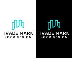 Brief tm Monogramm geometrisch gestalten Logo Design. vektor