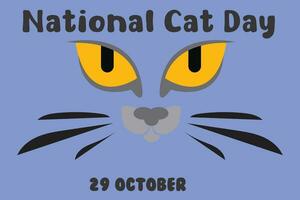 Hintergrund zum das National Katze Tag auf Oktober 29 glücklich Tiere vektor