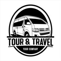 Vektor schwarz Mini Bus Logo geeignet zum Tour und Reise Unternehmen