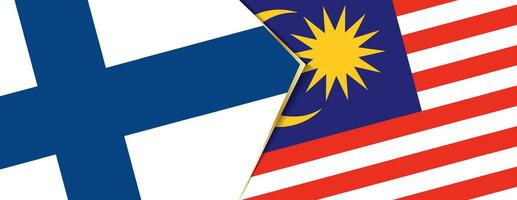 Finnland und Malaysia Flaggen, zwei Vektor Flaggen.