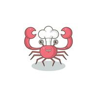 ein Krabbe im ein Koch Hut ist lächelnd 02 vektor