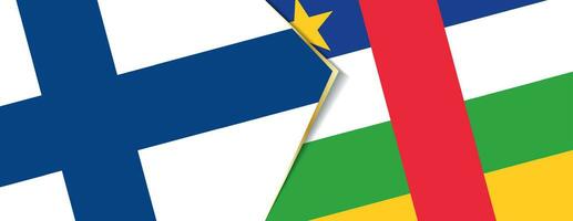 Finnland und zentral afrikanisch Republik Flaggen, zwei Vektor Flaggen.