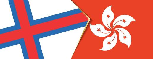 Färöer Inseln und Hong kong Flaggen, zwei Vektor Flaggen.