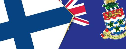 finland och kajman öar flaggor, två vektor flaggor.