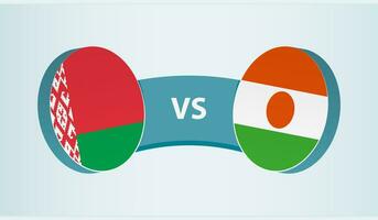 Weißrussland gegen Niger, Mannschaft Sport Wettbewerb Konzept. vektor