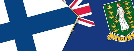 finland och brittiskt jungfrulig öar flaggor, två vektor flaggor.