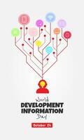 Welt Entwicklung Information Tag Poster mit Information Technologie Ideen vektor