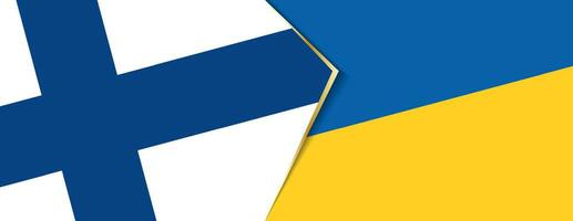 Finnland und Ukraine Flaggen, zwei Vektor Flaggen.