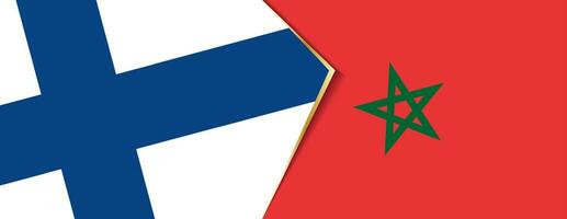 Finnland und Marokko Flaggen, zwei Vektor Flaggen.