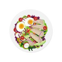 Logo Illustration von gesund Essen Hähnchen Salat vektor