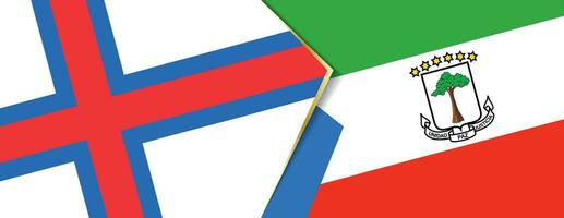 Färöer Inseln und äquatorial Guinea Flaggen, zwei Vektor Flaggen.
