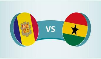 andorra mot Ghana, team sporter konkurrens begrepp. vektor