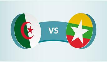 Algerien gegen Myanmar, Mannschaft Sport Wettbewerb Konzept. vektor