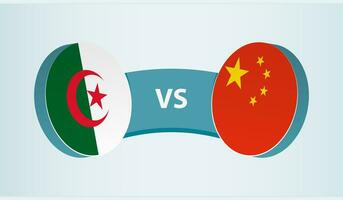 Algerien gegen China, Mannschaft Sport Wettbewerb Konzept. vektor