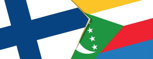 Finnland und Komoren Flaggen, zwei Vektor Flaggen.