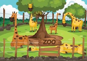 zoo och giraff vektor