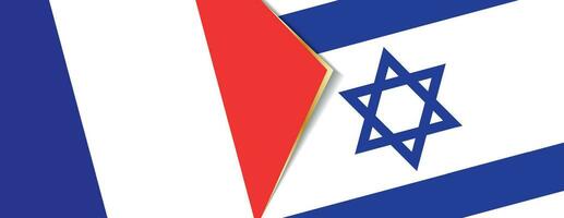Frankrike och Israel flaggor, två vektor flaggor.