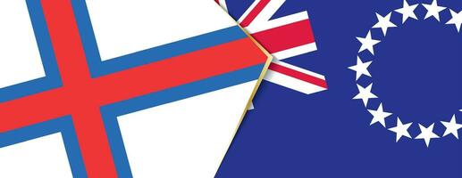 Färöer Inseln und Koch Inseln Flaggen, zwei Vektor Flaggen.