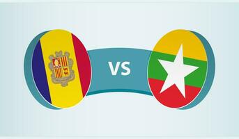 andorra mot Myanmar, team sporter konkurrens begrepp. vektor