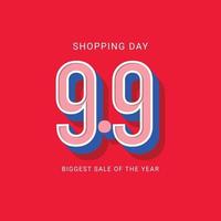 Einkaufstag 9,9 größter Verkauf des Jahres Vorlagendesignillustration vektor