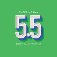 Einkaufstag 5.5 größter Verkauf des Jahres Vektorvorlage vektor