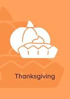 Thanksgiving-Grußkarte mit Glyphensymbol-Element vektor